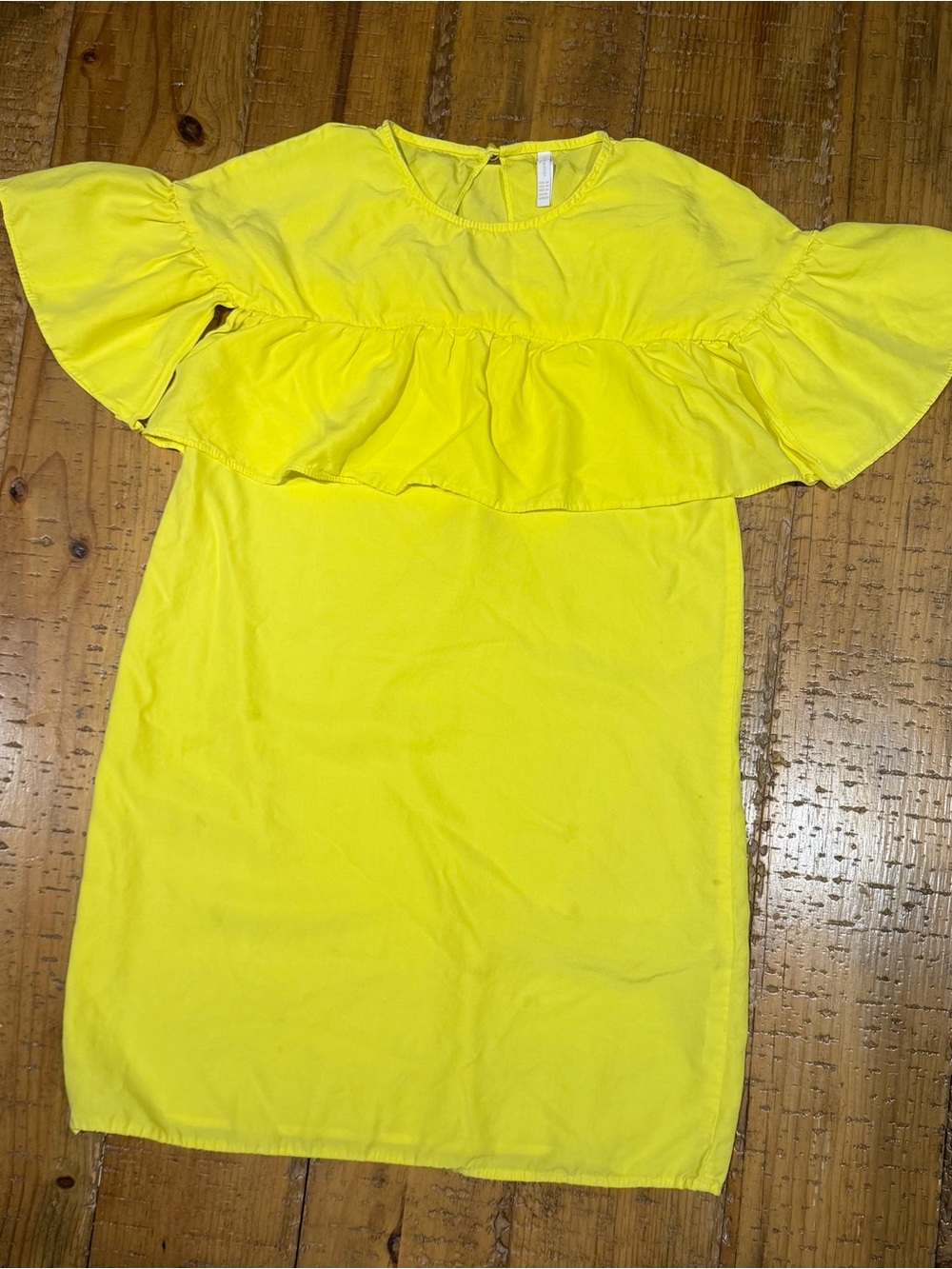 Zara Yellow Ruffle Shift Dress - Picture 2 of 4